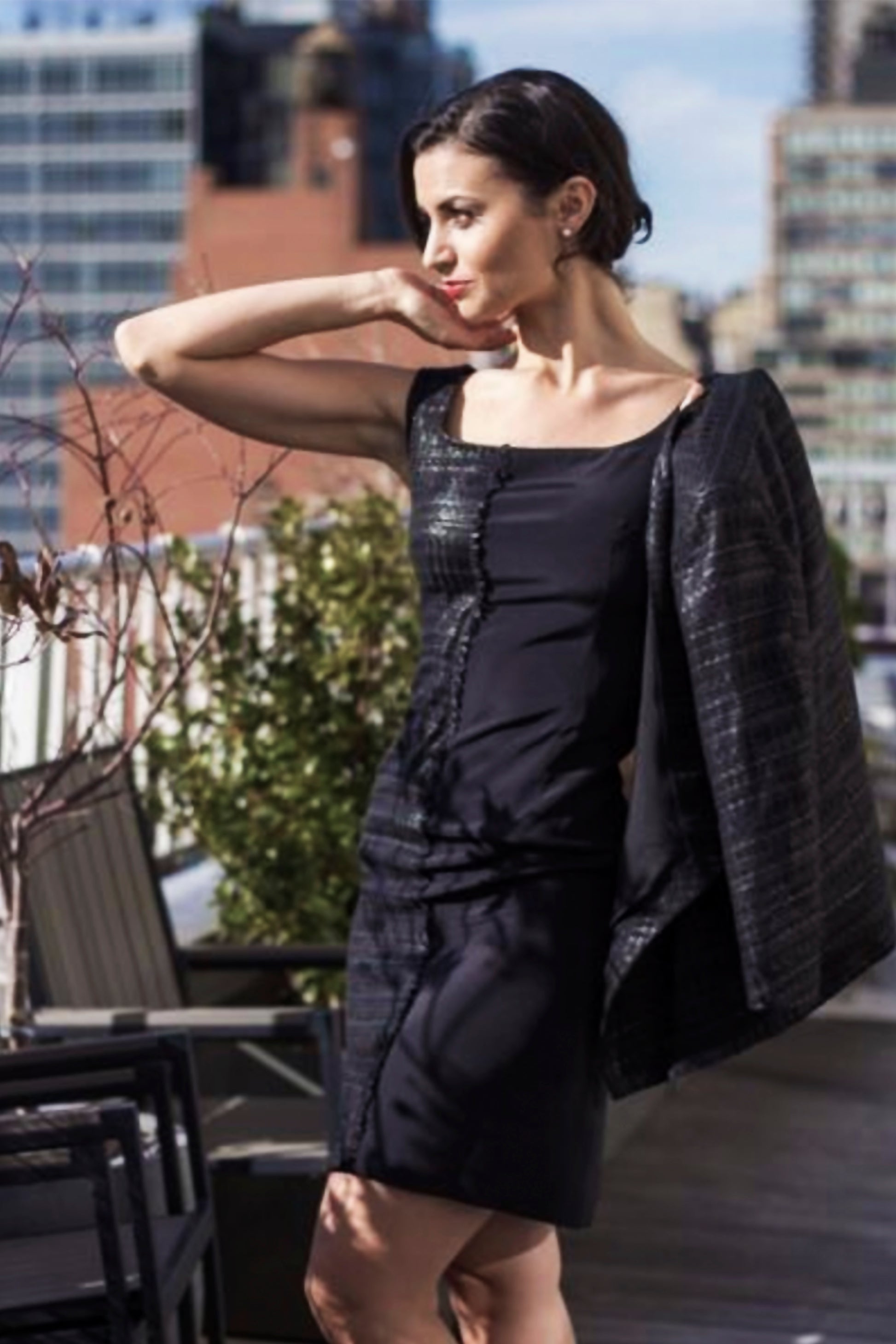 Silk and Wool Brocade Dress - Sartorium Lux