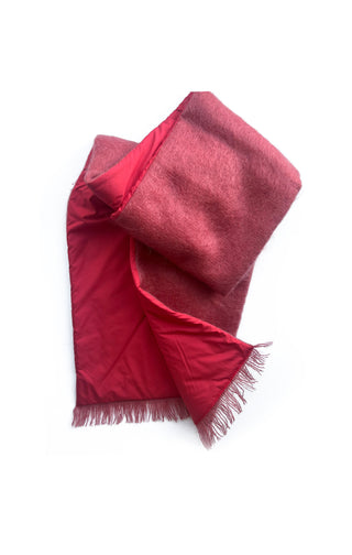 Red Furry Puffed Scarf