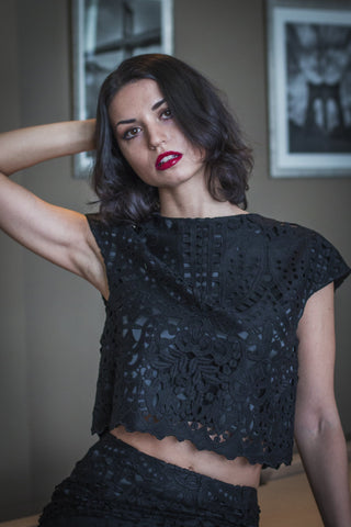 Lace Blouse black - Sartorium Lux